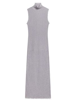 Helmut Lang Women's Turtleneck Linen-Cotton Tank Midi Dress