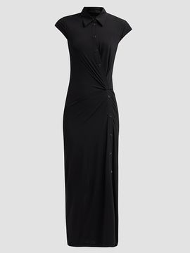 Helmut Lang Women's Twisted Front Jersey A-Line Maxi Dress