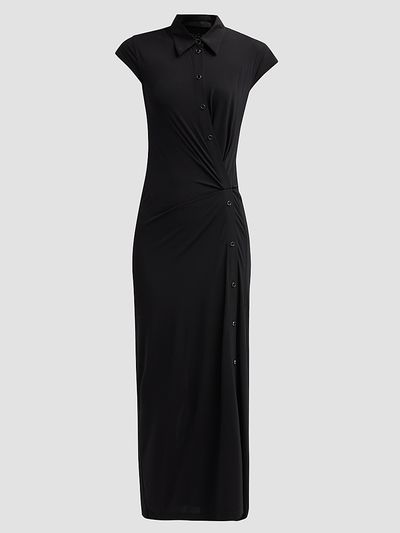 Helmut Lang Women's Twisted Front Jersey A-Line Maxi Dress