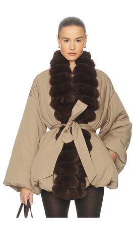 Helsa Helsa Bubble Puffer With Faux Fur