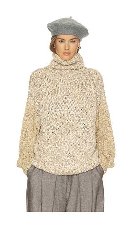 Helsa Helsa Carrmen Marled Knit Funnel Neck