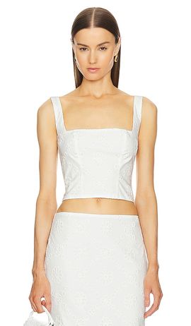 Helsa Helsa Eyelet Corset Top