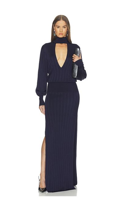 Helsa Helsa Justyine Mock Neck Knit Gown