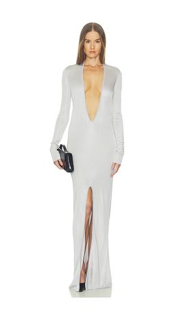 Helsa Helsa Monrow Plunge Knit Gown