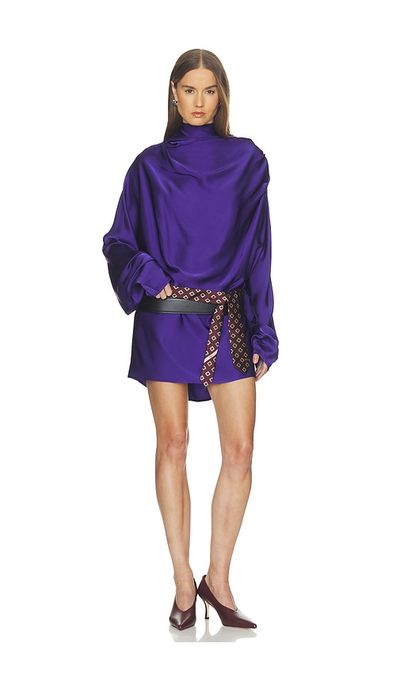 Helsa Helsa Satin Shirt Dress