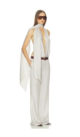 Helsa Helsa Scarf Halter Jumpsuit