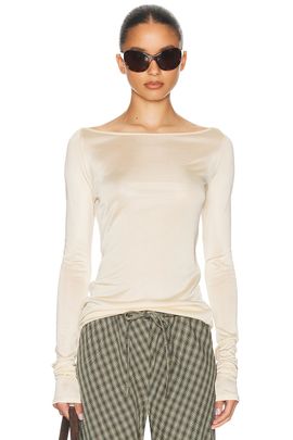 Helsa Helsa Slinky Jersey Off The Shoulder Top