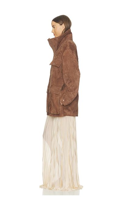 Helsa Suede Oversized Utility Jacket