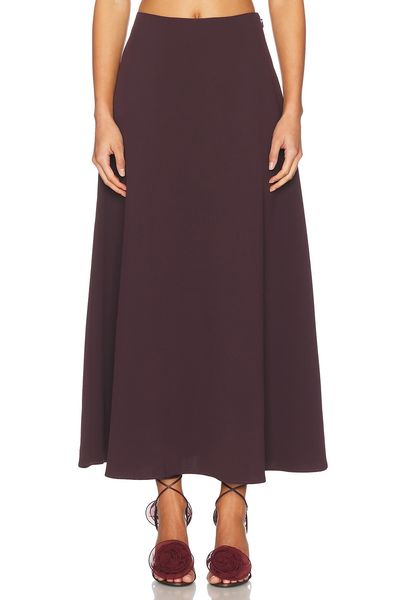 Helsa - The Heavy Crepe Midi Skirt