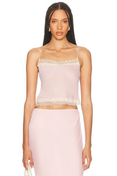 Helsa Viscose Georgette Cami With Lace