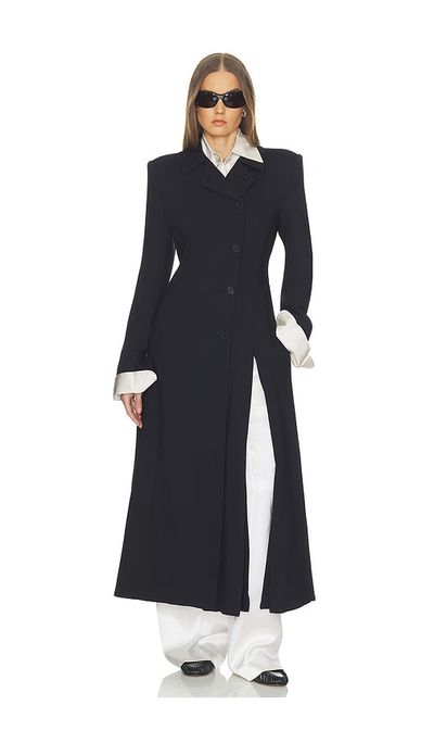 Helsa Wool Blend Asymmetrical Suiting Jacket With Slits
