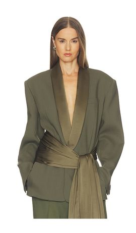 Helsa Helsa Wool Blend Longline Suiting Blazer