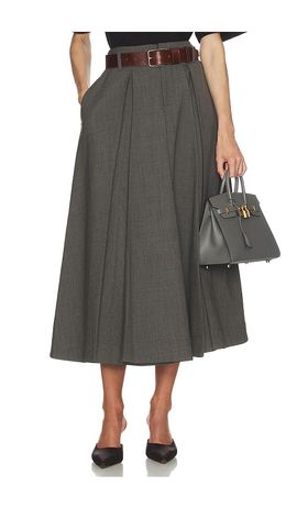 Helsa Helsa Wool Blend Pleated Skirt