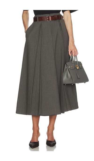 Helsa Helsa Wool Blend Pleated Skirt