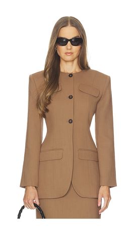 Helsa Helsa Wool Blend Suiting Jacket With Bows