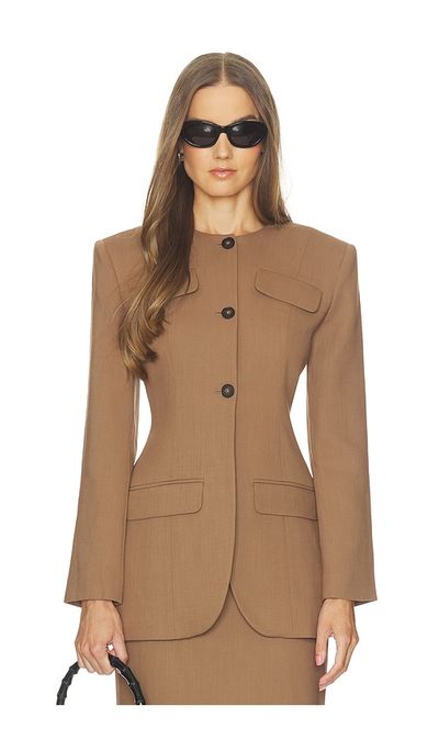 Helsa Helsa Wool Blend Suiting Jacket With Bows