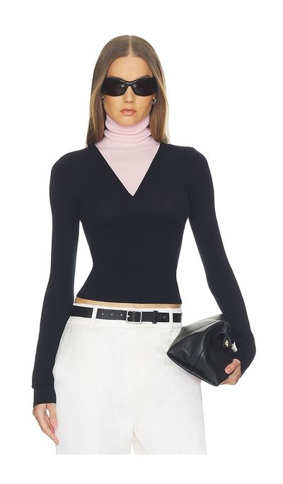 Helsa Helsa Wrenn Color Block Knit Turtleneck