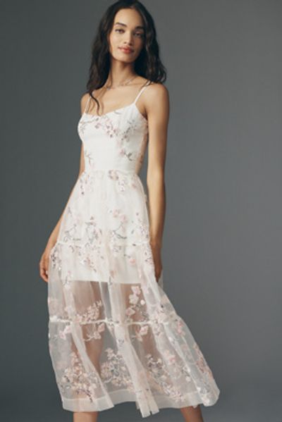helsi embroidered sheer dress HELSI SIZE M SOPHIA SEQUIN LACE EMBROIDERED HALTER DRESS IN BLACK $525