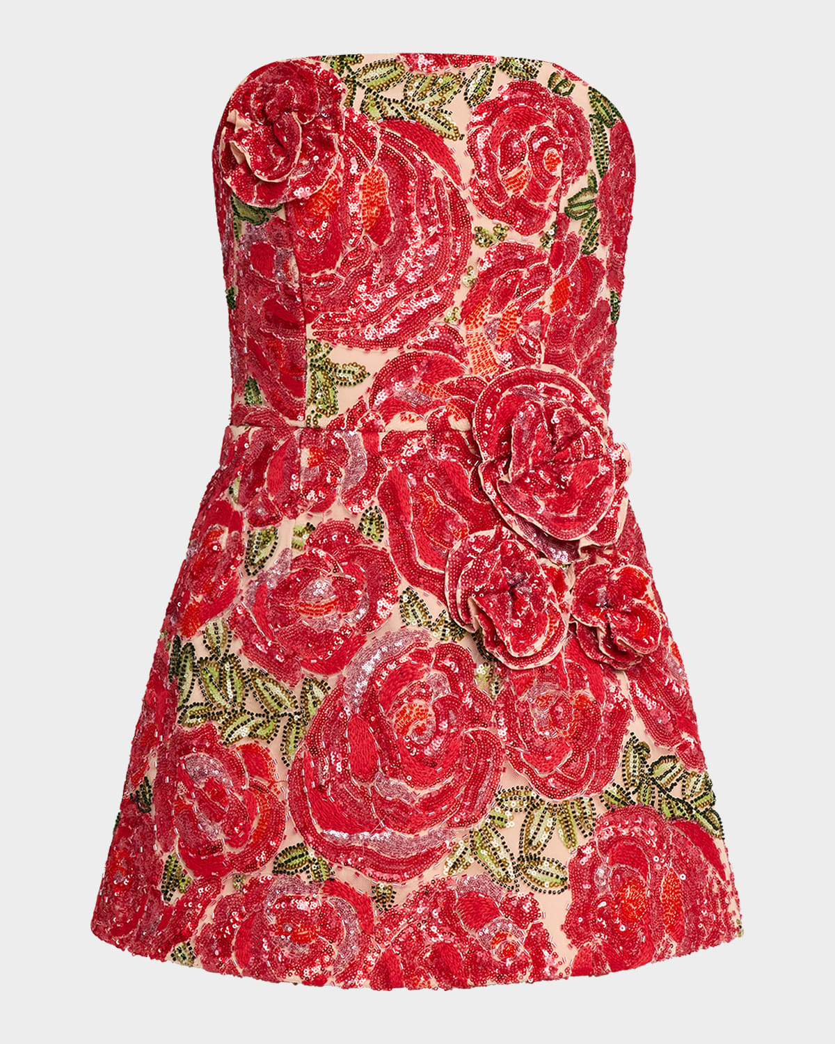 HELSI Caprice Strapless 3D Floral A-lIne Mini Dress