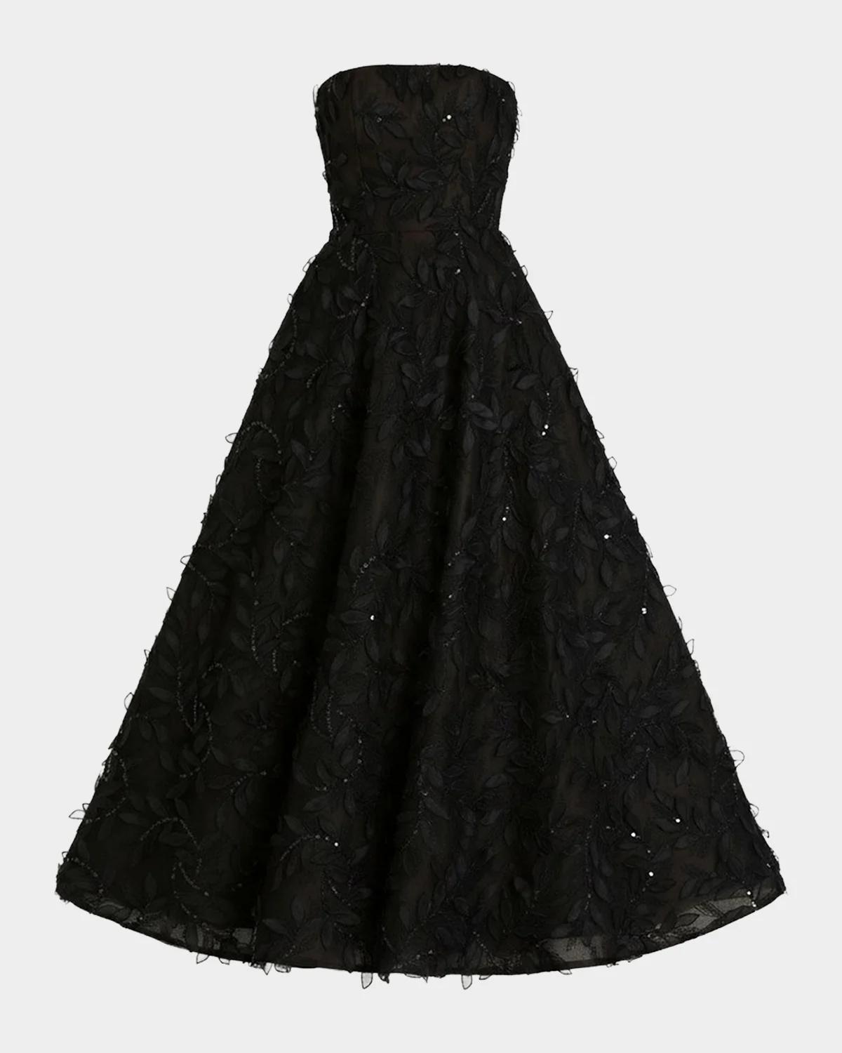 HELSI Celine Strapless Sequin Floral Embroidered Gown