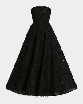 HELSI Celine Strapless Sequin Floral Embroidered Gown