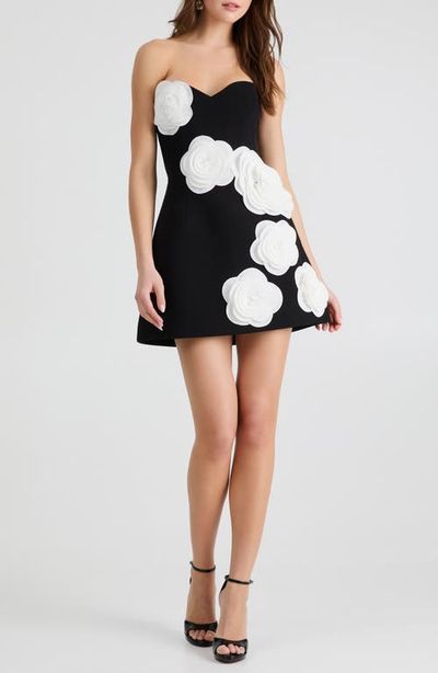 HELSI HELSI Gia Floral Appliqué Strapless Minidress