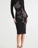 HELSI HELSI Ivy Beaded Floral Long Sleeve Body-Con Cocktail Midi Dress - 1