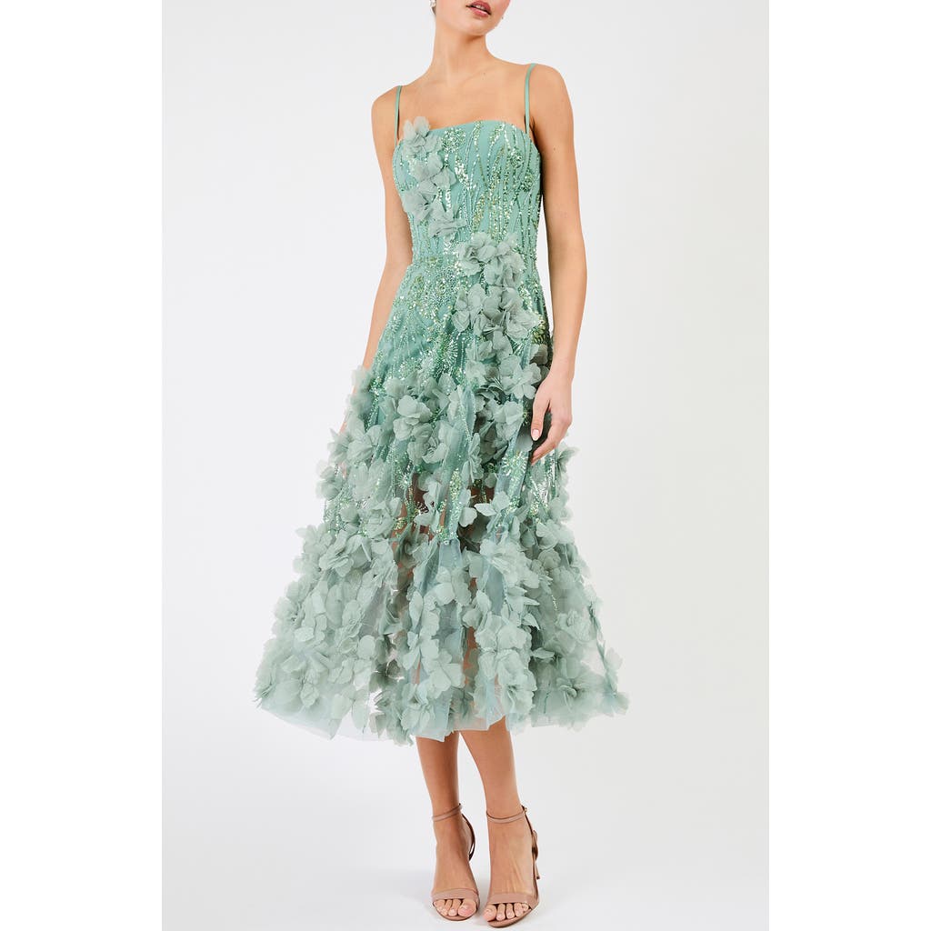 HELSI HELSI Lily Sequin Floral Appliqué Midi Dress