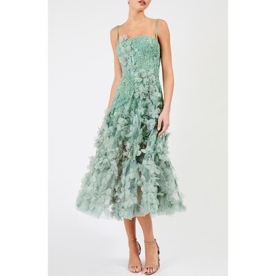 HELSI HELSI Lily Sequin Floral Appliqué Midi Dress