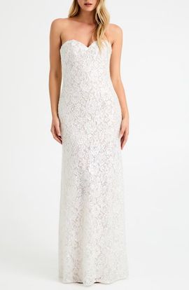 HELSI HELSI Lindsey Sequin Lace Strapless Gown