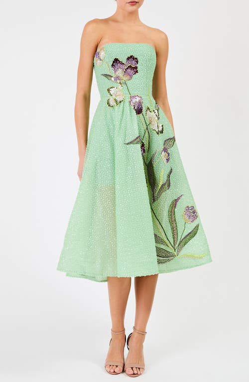 HELSI HELSI Lyla Beaded Strapless Fit & Flare Midi Dress