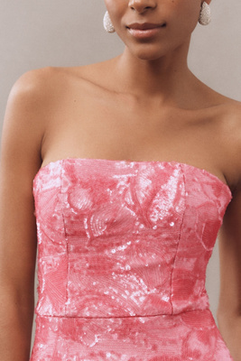 Helsi - Linda Strapless Floral Stretch Sequin Mini Dress Helsi - Linda Strapless Floral Stretch Sequin Mini Dress