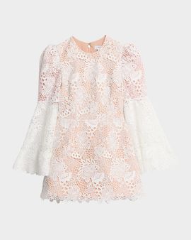 HELSI Nicole Flare-Sleeve Lace Mini Dress