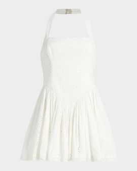 Hemant & Nandita Embroidered Cotton Corset Mini Dress