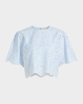 Hemant & Nandita Eyelet Cotton-Blend Top