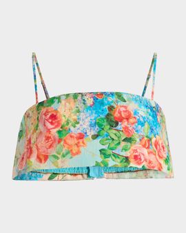 Hemant & Nandita Floral Linen-Cotton Crop Top