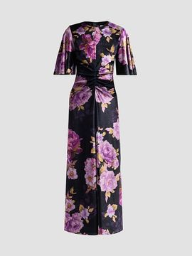 Hemant & Nandita Hemant & Nandita Women's Floral Ruched Maxi Dress