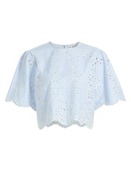 Hemant & Nandita Women's Eyelet Cotton-Blend Top