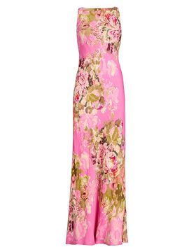 Hemant & Nandita Women's Floral Bais-Cut Maxi Dress