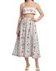Hemant & Nandita Women's Floral Embellished Linen-Cotton Bustier Top - 2