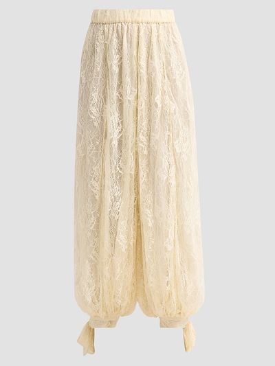 Hemant & Nandita Women's Floral Lace Parachute Pants