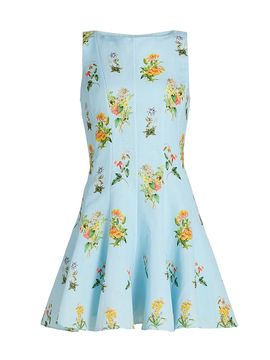 Hemant & Nandita Women's Floral Linen-Cotton Skater Minidress
