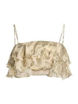 Hemant & Nandita Women's Paisley Tiered Ruffled Top