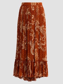 Hemant & Nandita Women's Printed High-Low Maxi Skirt
