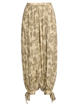 Hemant & Nandita Women's Printed Tie-Cuff Harem Pants