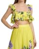 Hemant & Nandita Women's Ruffled Floral Linen-Blend Top - 3