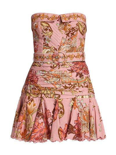 Hemant & Nandita Women's Sula Floral Linen-Cotton Belted Minidress