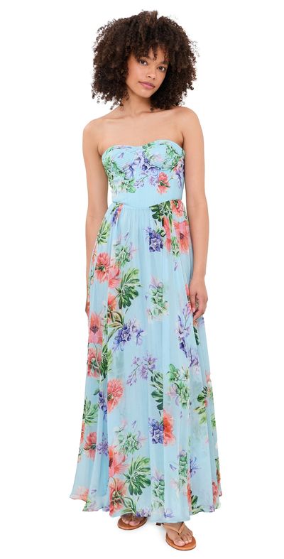 Hemant and Nandita Hemant and Nandita Corsetted Maxi Dress Blue