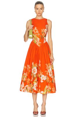 HEMANT AND NANDITA HEMANT AND NANDITA Hibi Boat Neck Midi Dress