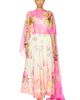 HEMANT AND NANDITA HEMANT AND NANDITA Ruched Cape Dress - 1